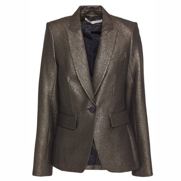 VERONICA BEARD Cutaway Dickey Lamé Blazer Bronze Size Extra Small 00 - Picture 1 of 6